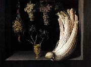 Still Life with Cardoon, Francolin, Grapes and Irises